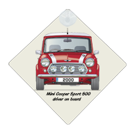 Mini Cooper Sport 2000 (red) Car Window Hanging Sign